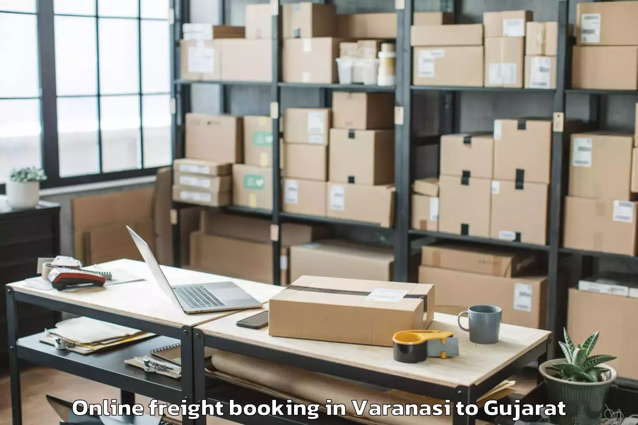 Affordable Varanasi to Abrama Online Freight Booking